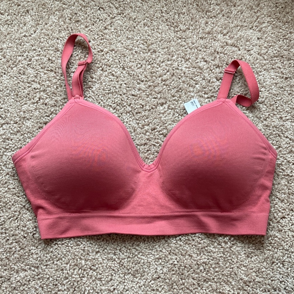Bravado Plunge Nursing Bra Pink Red Size Large